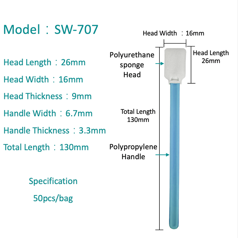 SW-707 Rectangular Head Oil Resistant Sponge Swab