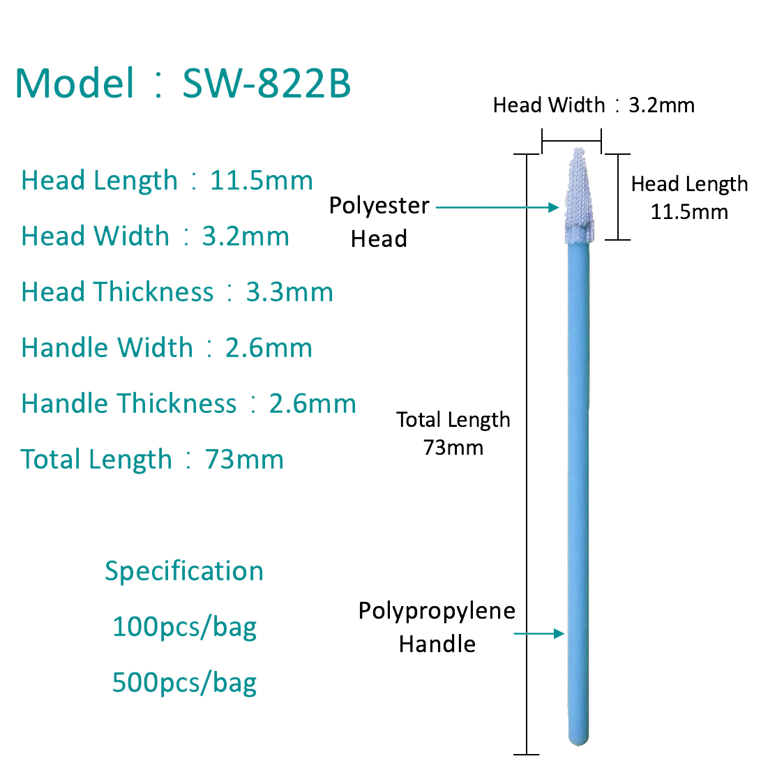 SW-822B High Absorption Polyester Swab