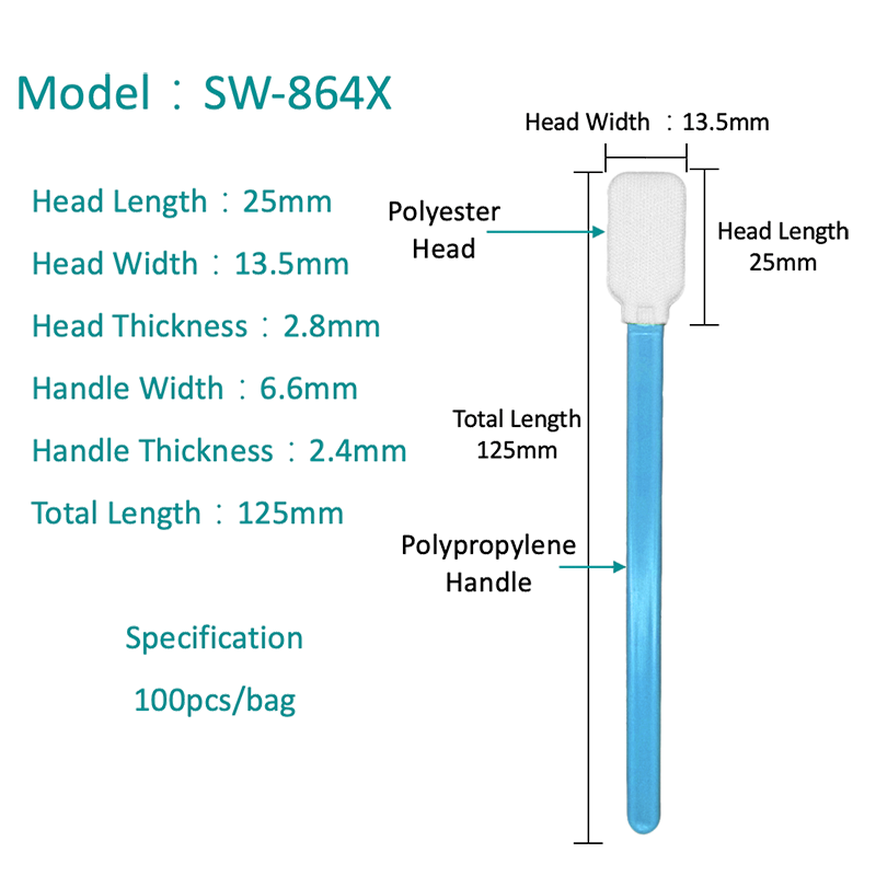 SW-864X Wide Head High-Grade Antistatic Cleanroom Swab