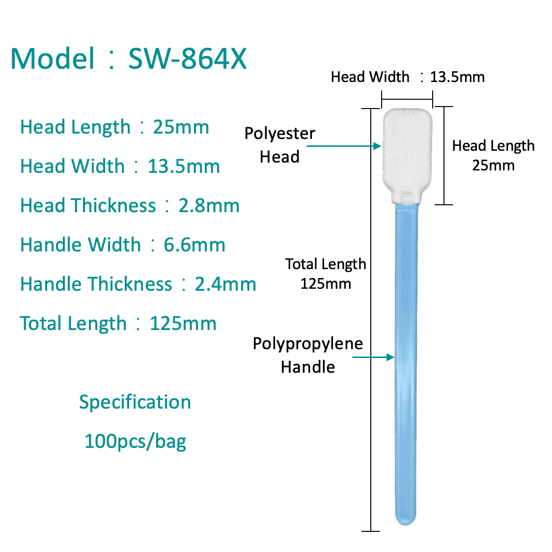 SW-864X Cleaning Dust Free Polyester Swab